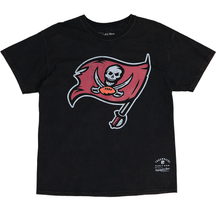 Mitchell and Ness Tampa Bay Buccaneers Oversized Extra Large Logo T-Shirt Vintage Black