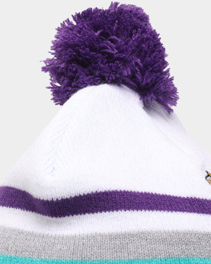 Majestic Athletic Anaheim Ducks Stripe Bobble Beanie White