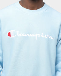 Champion Rev Weave Embroidered Crew Candid Blue