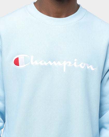 Champion Rev Weave Embroidered Crew Candid Blue