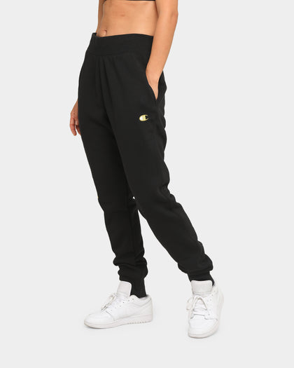 CHAMPION REV WEAVE SCRIPT JOGGER BLACK/GOLD