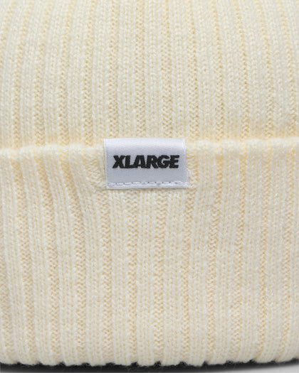 X-Large Ribbed Beanie Natural