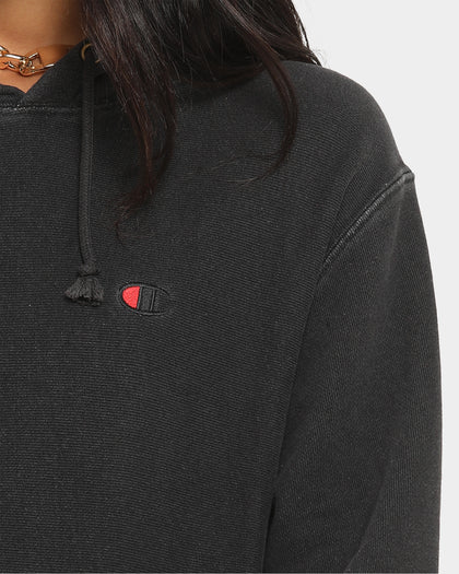 Champion Rebound Rev Weave French Terry Hoodie Washed Black