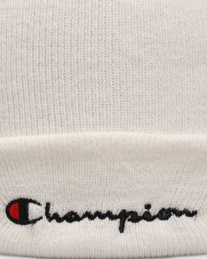 Champion C Life Script Beanie Chalk White