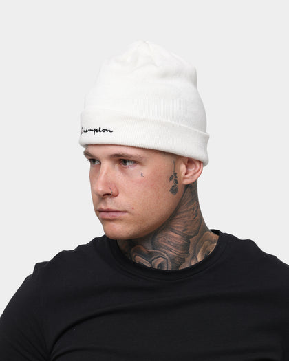 Champion C Life Script Beanie Chalk White