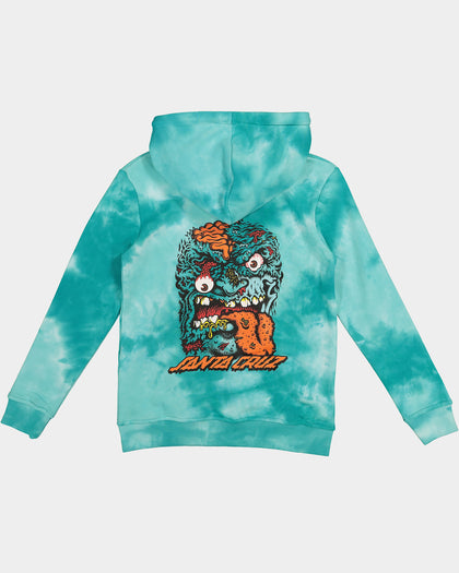 Santa Cruz Kids' Roskopp Face Two Hoodie Teal Tie Dye
