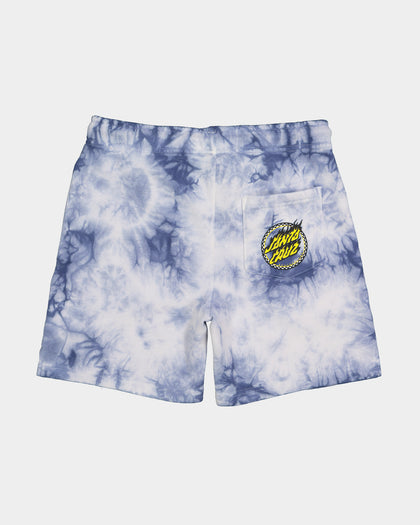 Santa Cruz Kids' Checked Out Flamed Dot Shorts Blue Tie Dye