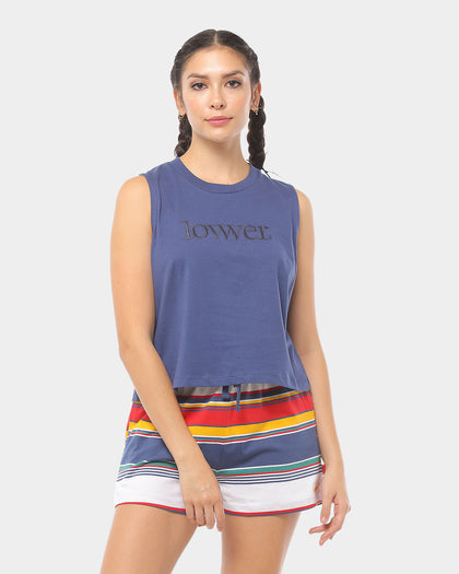 Lower Women's Applebox Crop Tank Blue