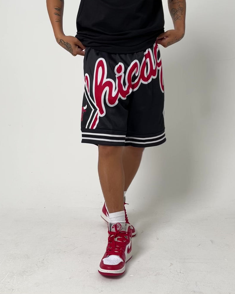 Miami Heat NBA Big Face Fashion Shorts 5.0 By Mitchell & Ness - Black - Mens
