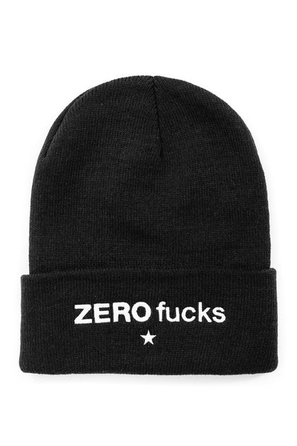 Zero Fucks Beanie Black