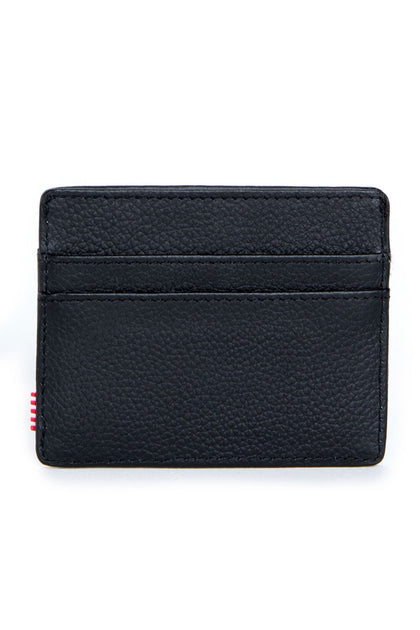 Charlie Leather Wallet Black Pebble