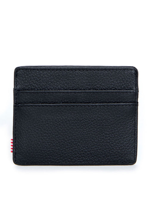 Charlie Leather Wallet Black Pebble