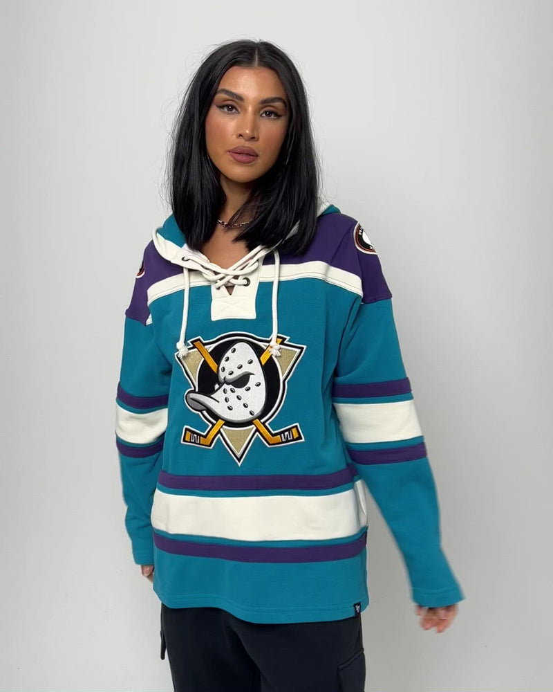 Anaheim Ducks Old Time Hockey Lacer Heavyweight Pullover Hoodie