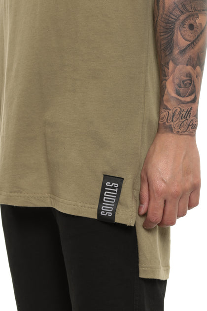 Surplus Dropped Tail Tee Olive