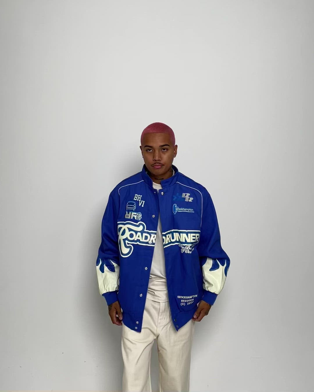 brockhampton レーシングジャケット Brockhampton Flame Racing Jacket Royal Blue | Culture Kings US