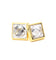 Crystal Stud Earrings Gold/white