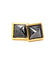 Crystal Stud Earrings Gold/black