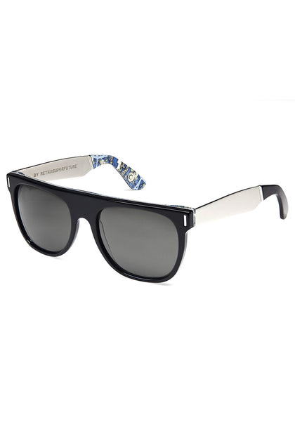 Flat Top 03 Print Sunglas Black/silver