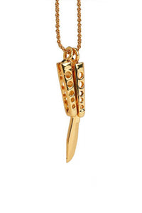 Butterfly Knife Necklac Gold