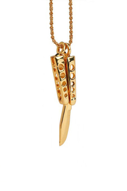 Butterfly Knife Necklac Gold