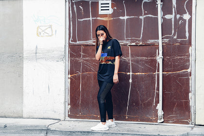 Reflective Dots Womens Tights Black