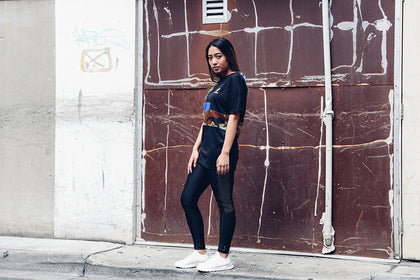 Reflective Dots Womens Tights Black