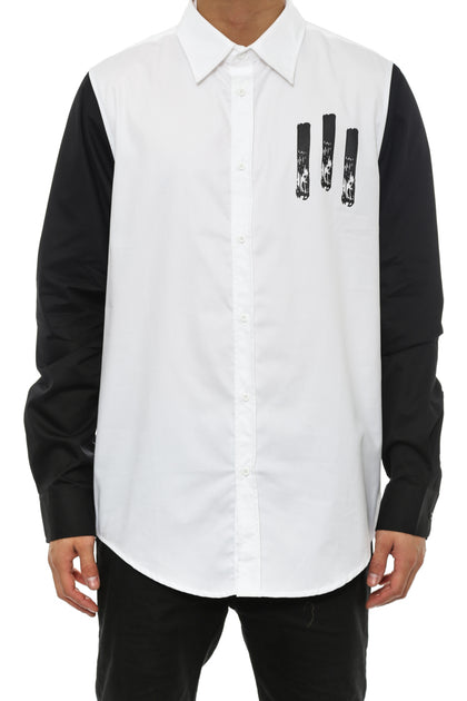 Stripe Patron Button up White/black