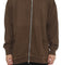 Raw Edge Zip Hoodie Brown