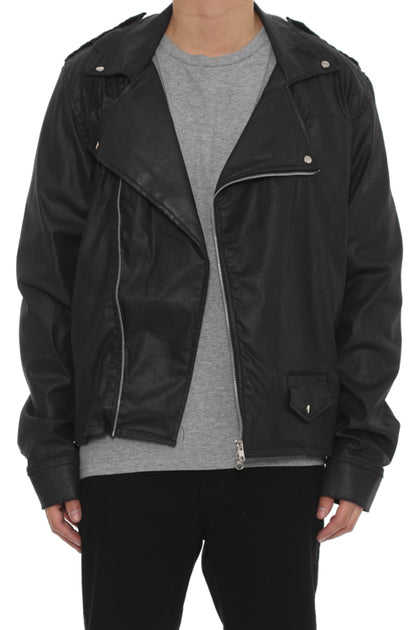 Denim Biker Jacket Black Wax