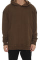 Raw Edge Hoodie Brown