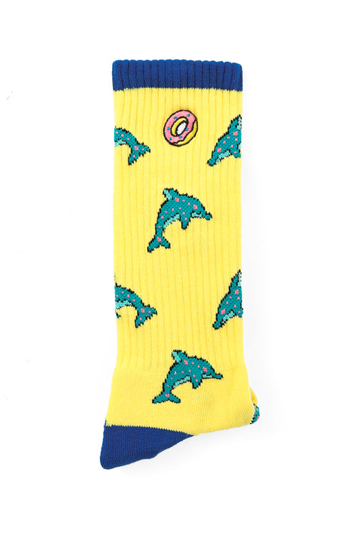 Dolphin Donut Socks Yellow