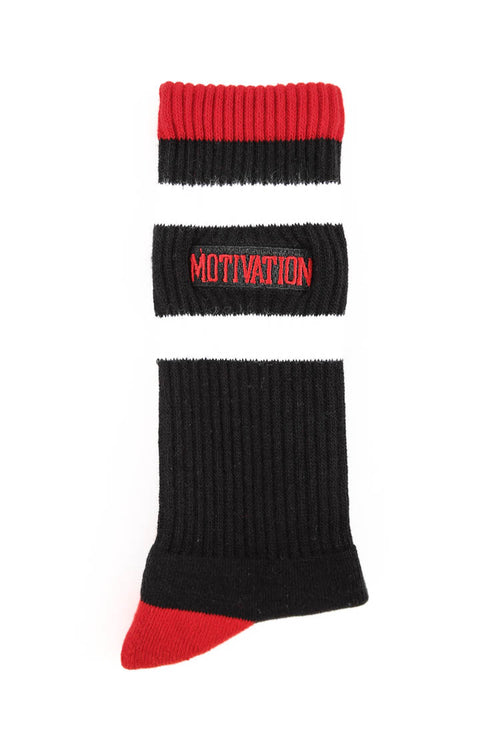 Split Logo Socks Black/red