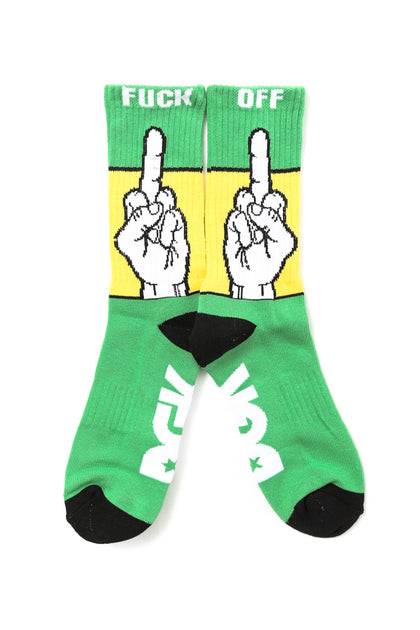 F Off Sock Green/white