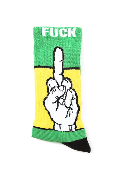 F Off Sock Green/white