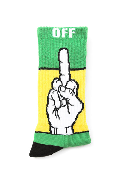 F Off Sock Green/white