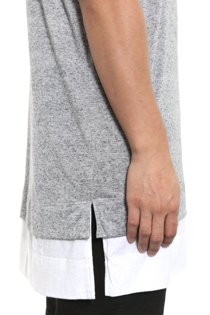 Essential Layered Tee Grey/white